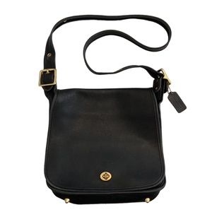Vintage Coach Black Stewardess Shoulder Bag 9525